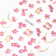 Samolepiace nálepky na nechty s kvetmi CM-047