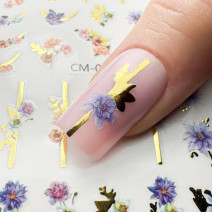 Samolepiace nálepky na nechty s kvetmi CM-054
