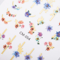 Samolepiace nálepky na nechty s kvetmi CM-054