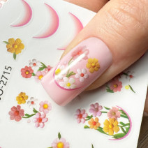 Samolepiace nálepky na nechty s kvetmi JO-2715