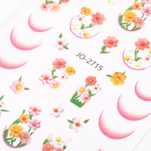 Samolepiace nálepky na nechty s kvetmi JO-2715