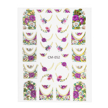 Samolepiace nálepky na nechty s kvetmi CM-052