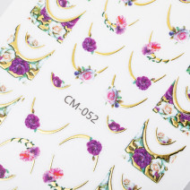 Samolepiace nálepky na nechty s kvetmi CM-052