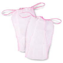 Jednorazové kozmetické tangá bielo-ružové AlleMed