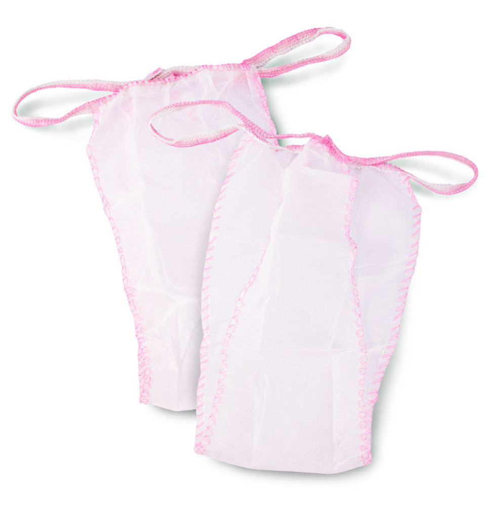 Jednorazové kozmetické tangá bielo-ružové AlleMed