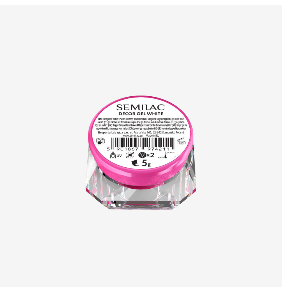 Semilac dekoračný gél White 5 g