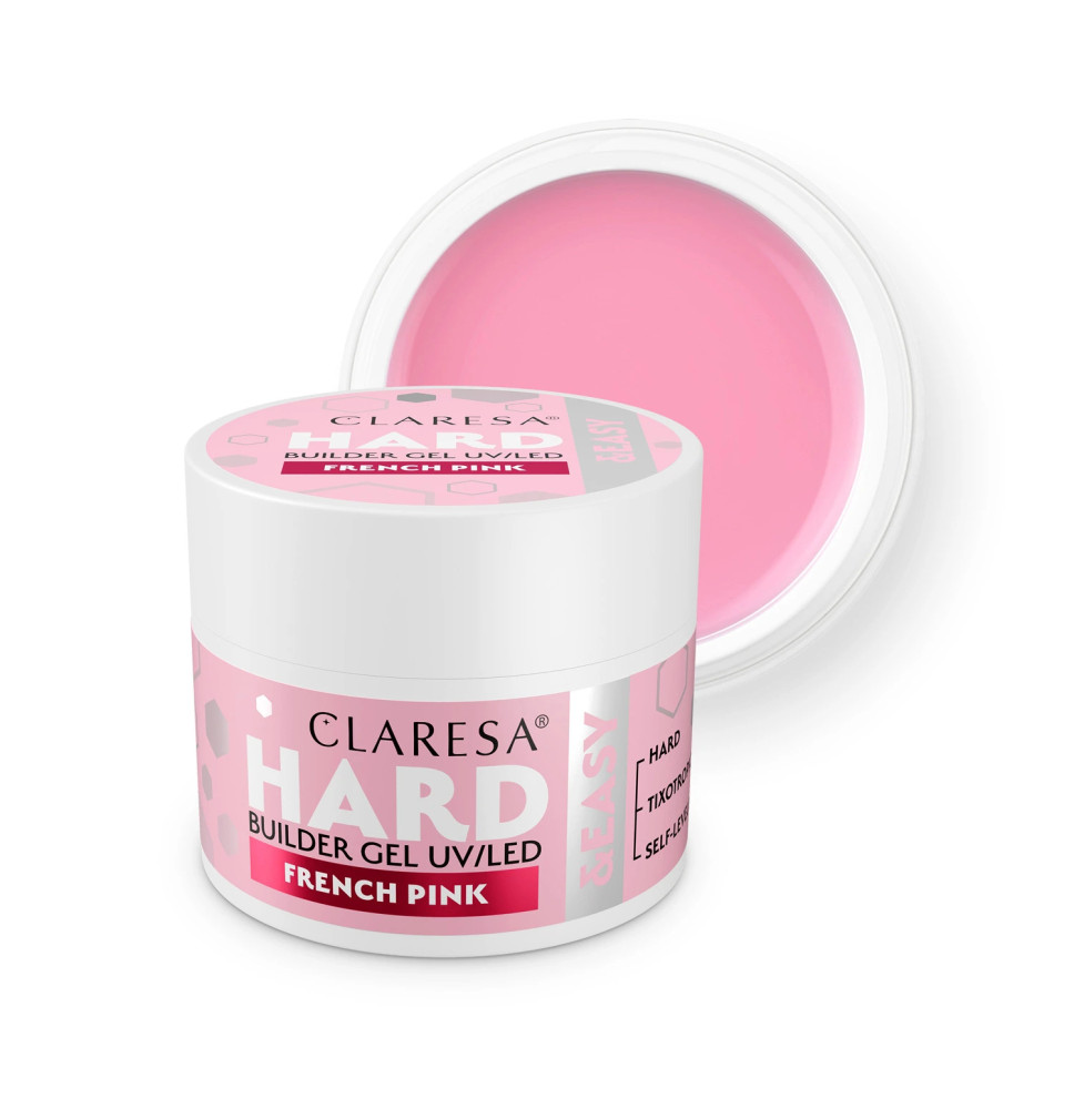 CLARESA STAVEBNÝ GÉL NA NECHTY HARD&EASY FRENCH PINK 45g