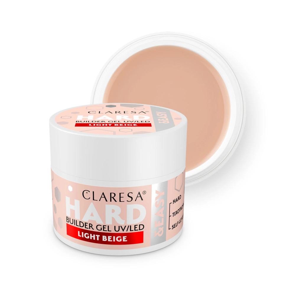 CLARESA STAVEBNÝ GÉL NA NECHTY HARD&EASY LIGHT BEIGE 45g