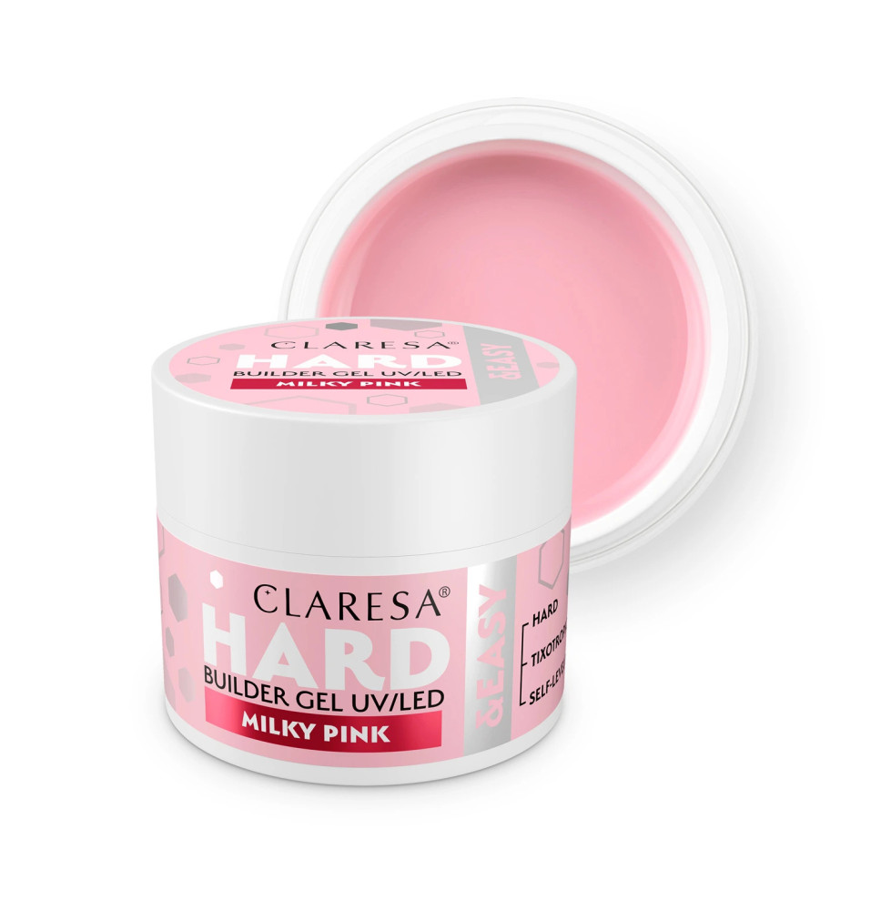 CLARESA STAVEBNÝ GÉL NA NECHTY HARD&EASY MILKY PINK 45g