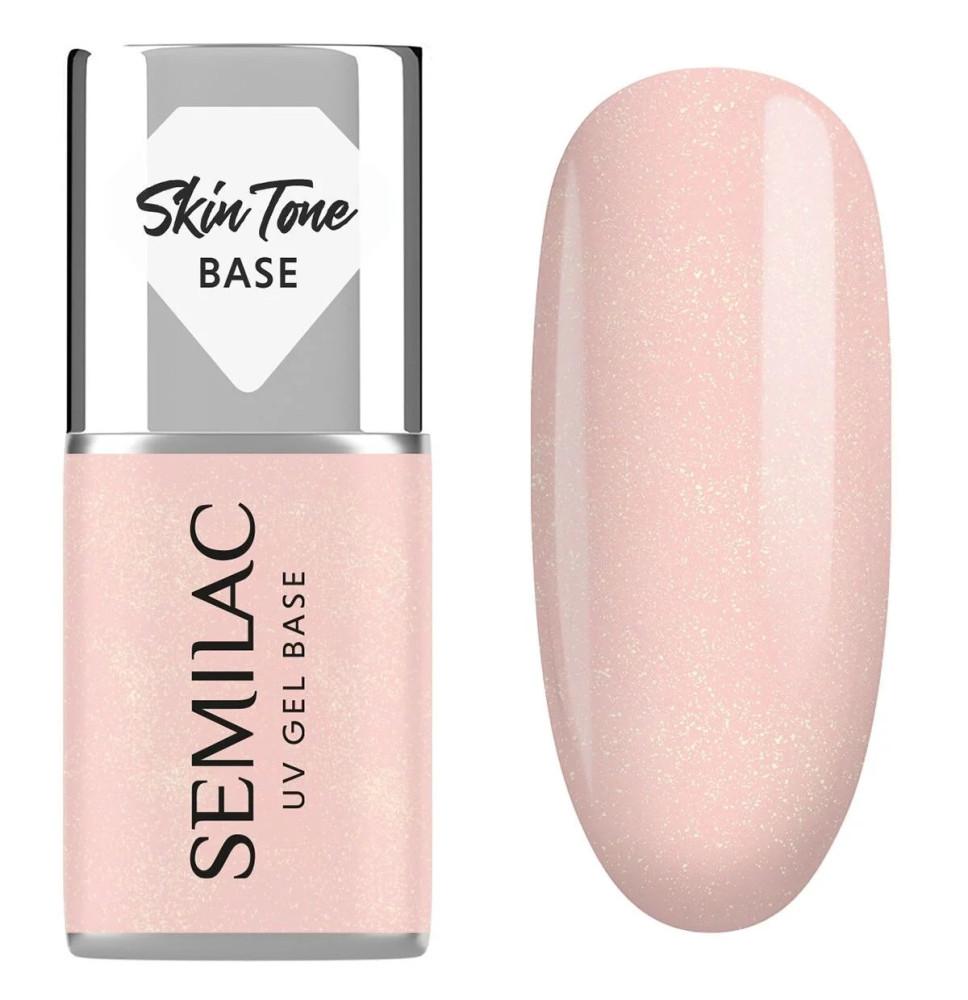 Semilac - Cover Báza Glitter Peach 7 ml