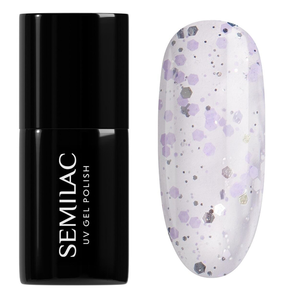 Semilac gél lak 925 Silver & Violet Drops 7ml