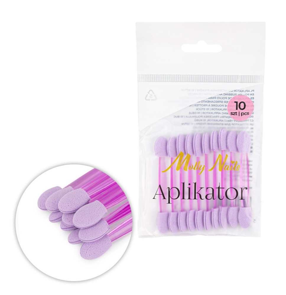 Aplikátor Molly Nails na prášky obojstranný fialový 10ks