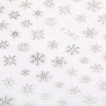 Nálepky na nechty vločky strieborné F282