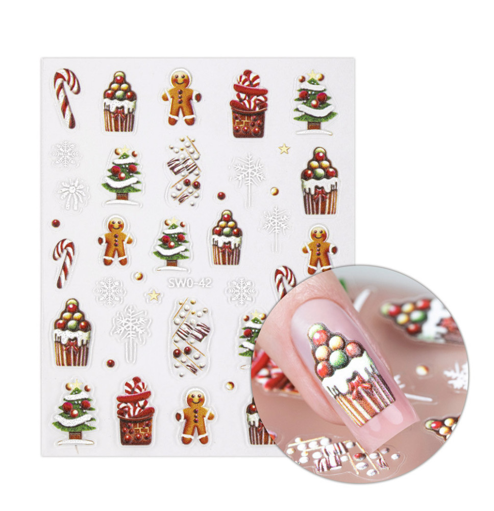 Molly Nails samolepiace vianočné nálepky na nechty SW0-42