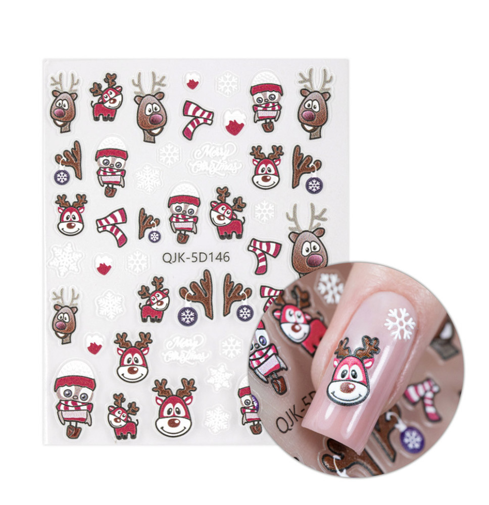 Molly Nails samolepiace vianočné nálepky na nechty QJK-5D146