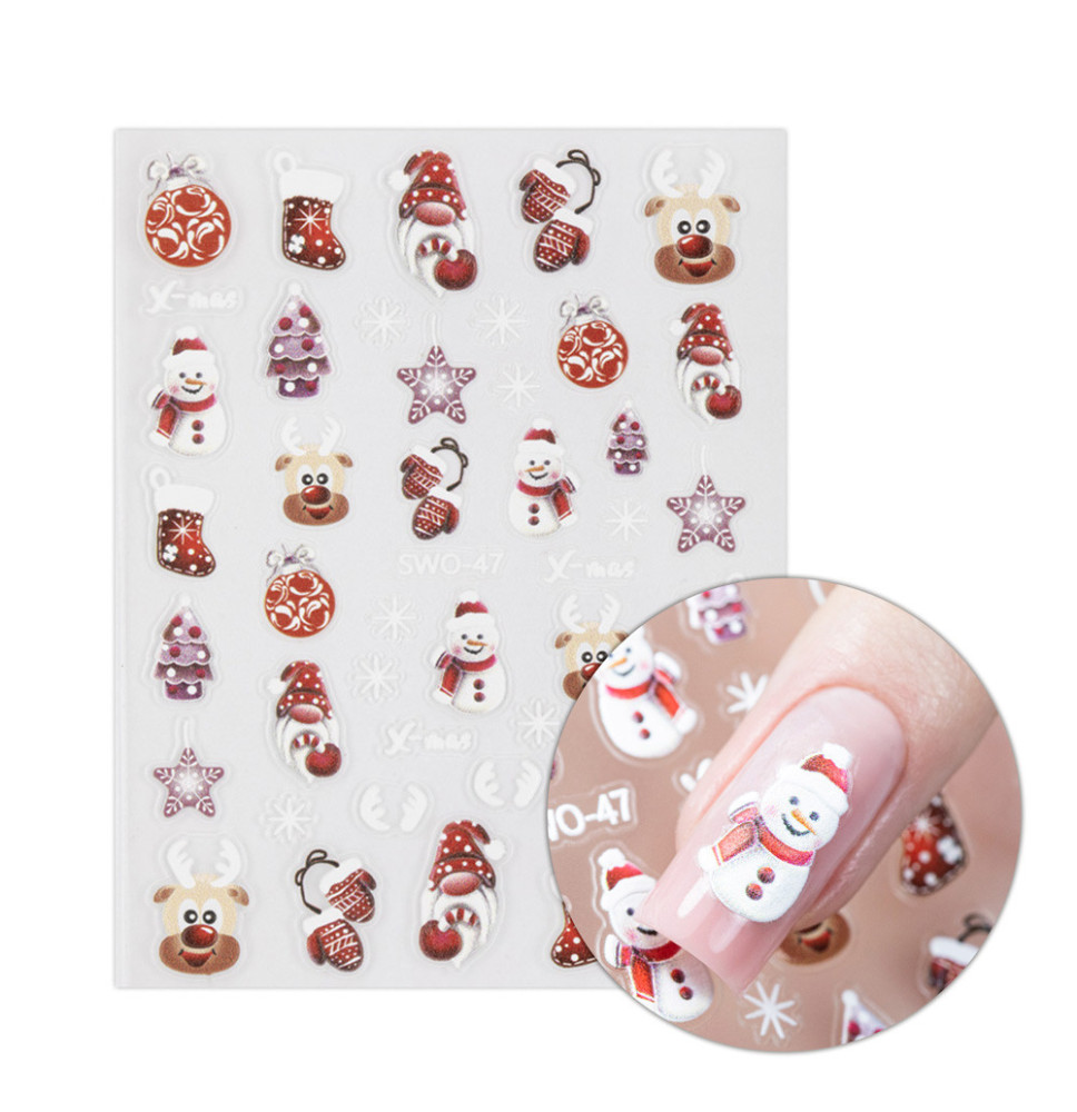 Molly Nails samolepiace vianočné nálepky na nechty SW0-47