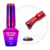 Molly Nails farebný top bez výpotku Crystal Glass Red 10 g – HEMA/Di-HEMA Free