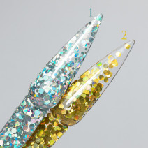 Ozdoby na nechty Confetti Dots č. 1 – strieborné holografické konfety 5 g