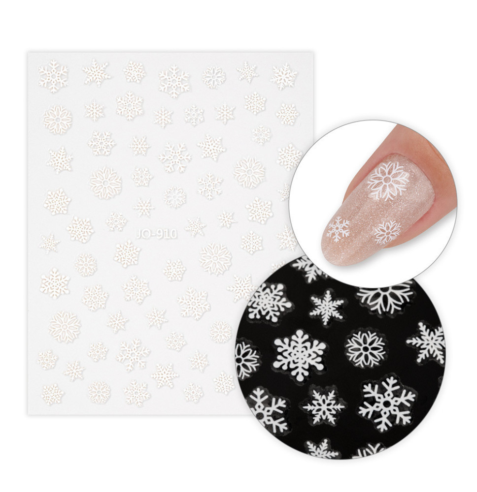 Samolepiace 5D nálepky na nechty JO-910 s vločkami