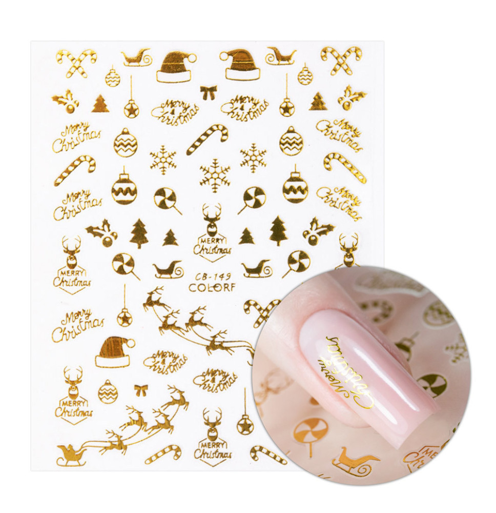 Nálepky na nechty vianočné CB-149