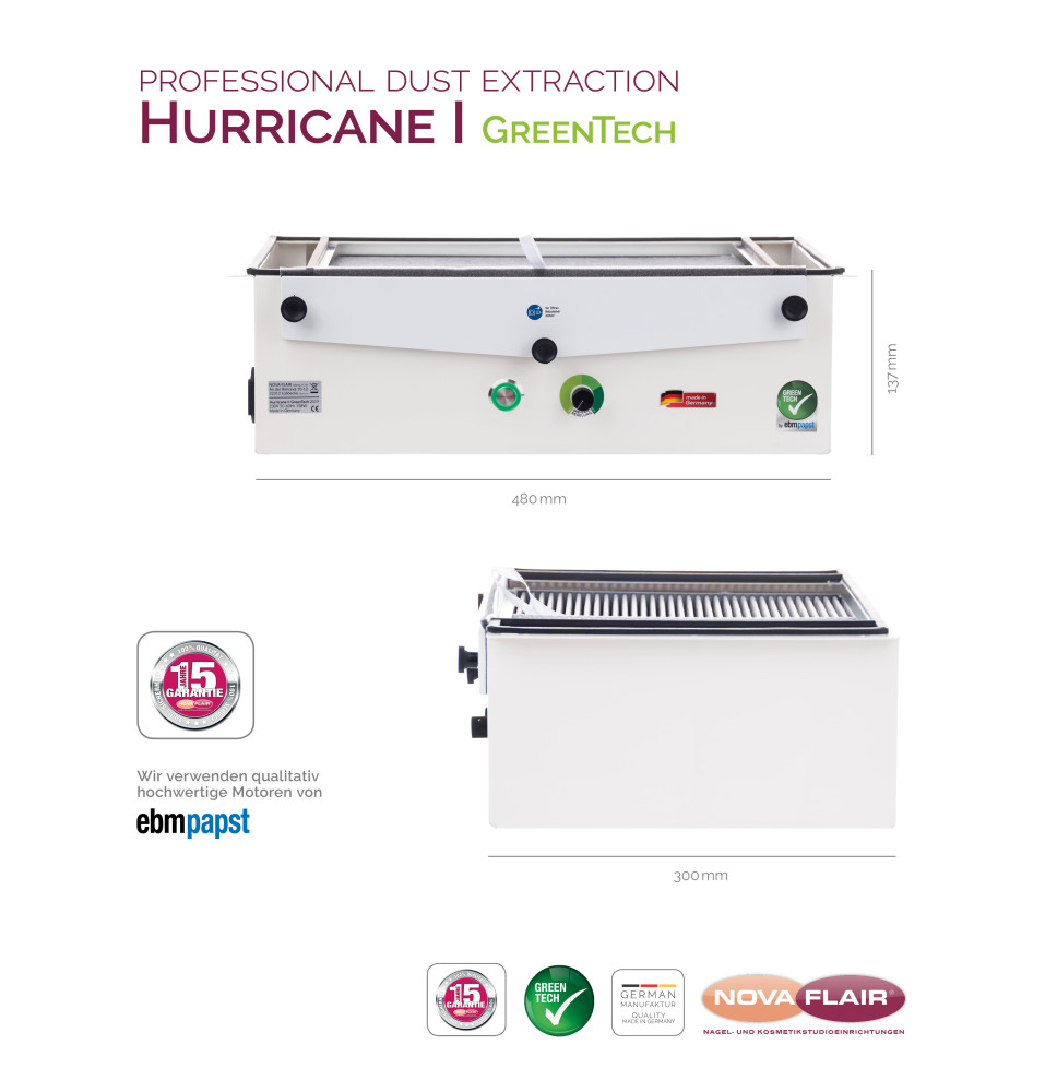 Vstavaná odsávačka prachu Hurricane GreenTech 320 m3/h