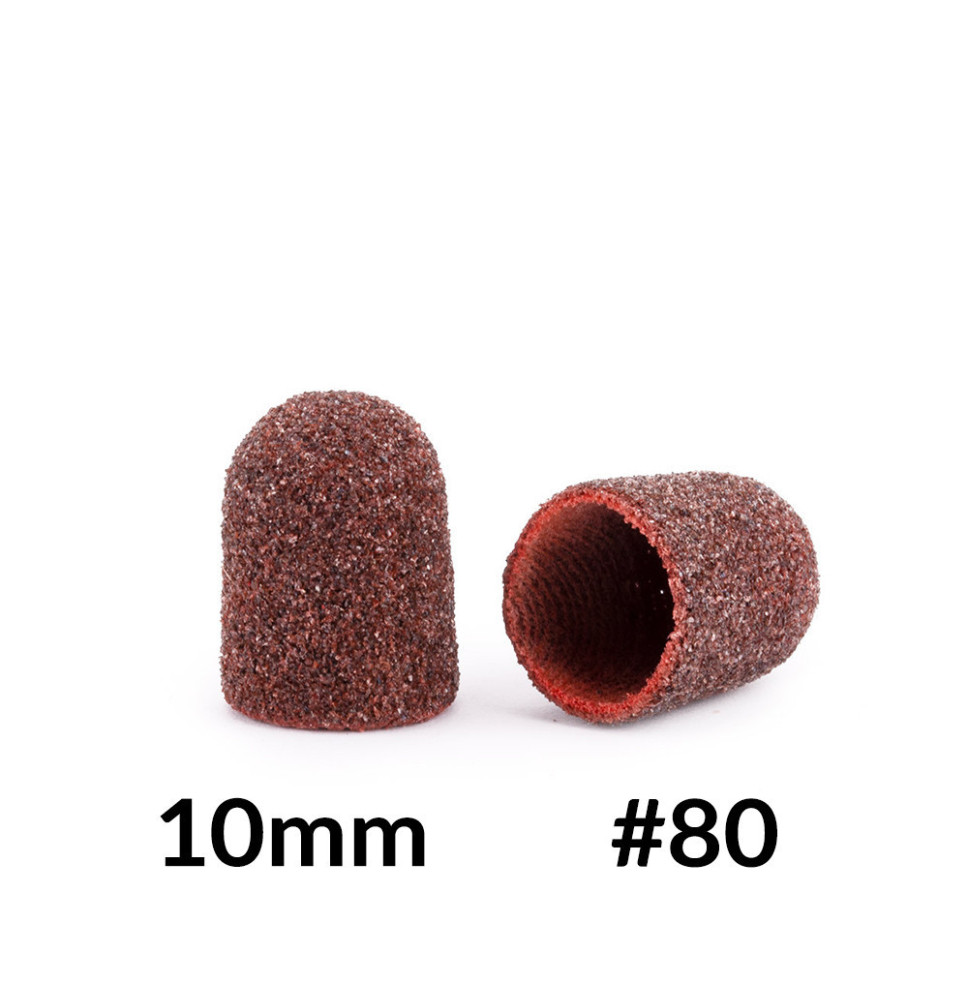 Brúsne klobúčiky na pedikúru AlleMed 10ks 10mm zrnitosť 80