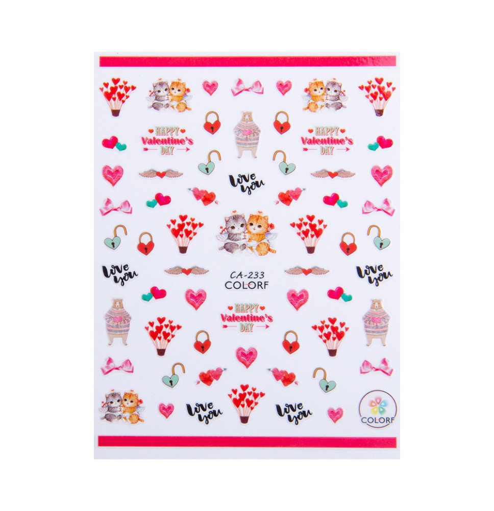 Nálepky na nechty srdiečka CA-233