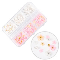 Sada s ozdôb s akrylovými kvietkami v mix farieb