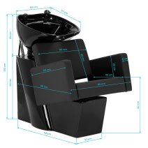 Gabbiano Vitoria kadernícka umývacia jednotka čierna