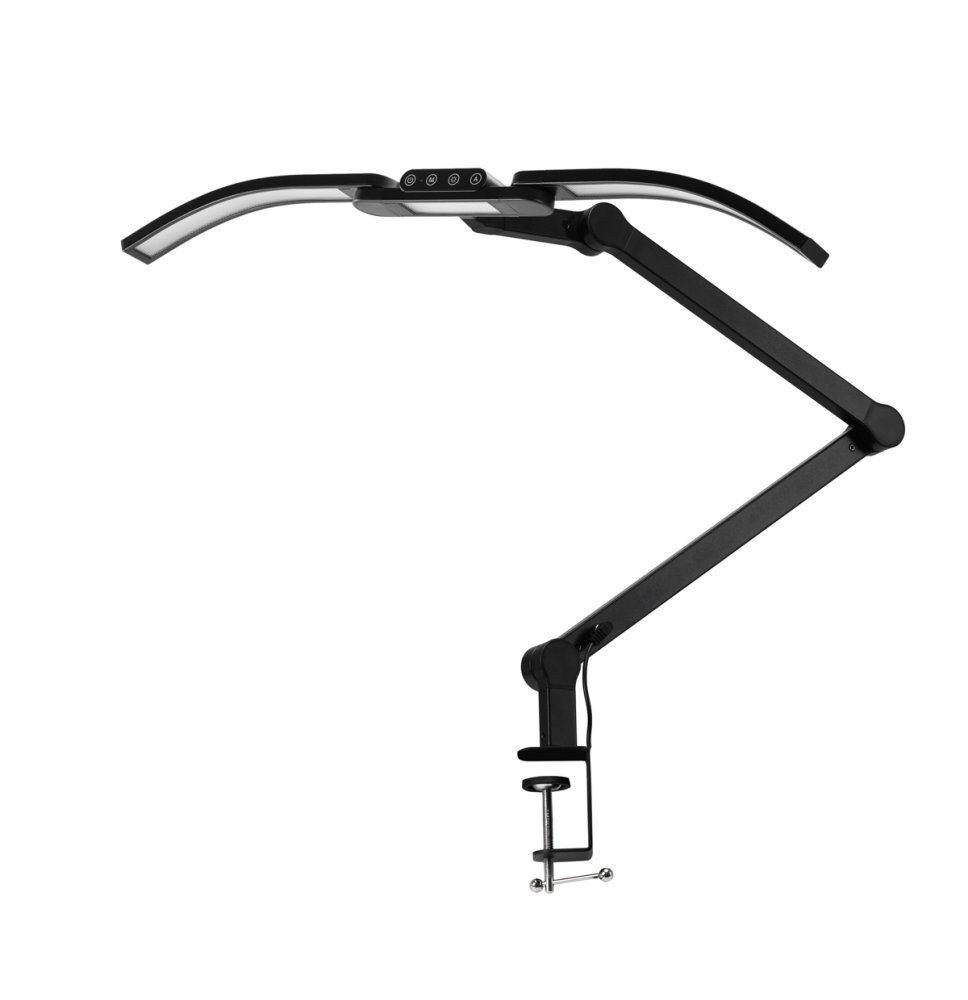 Manikúrna lampa Glow L05, ohnutá na stôl, čierna