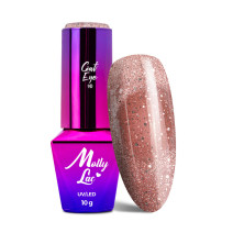 Gél lak Molly Lac Cat Eye Foxy Eyes 553 Radiant Brown 10 g – magnetický Cat Eye efekt