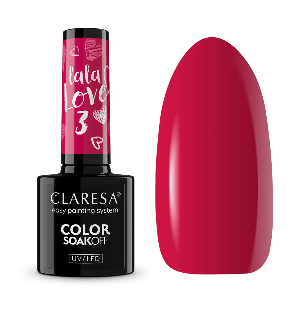 Claresa gél lak LA LA LOVE 3 5 ml – malinovo-bordový odtieň