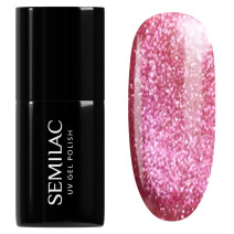Semilac gél lak 795 Magnetic Raspberry 7 ml – malinovo červený Cat Eye Flash efekt