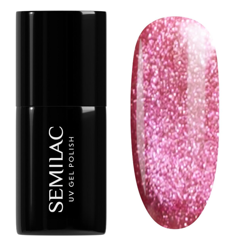 Semilac gél lak 795 Magnetic Raspberry 7 ml – malinovo červený Cat Eye Flash efekt