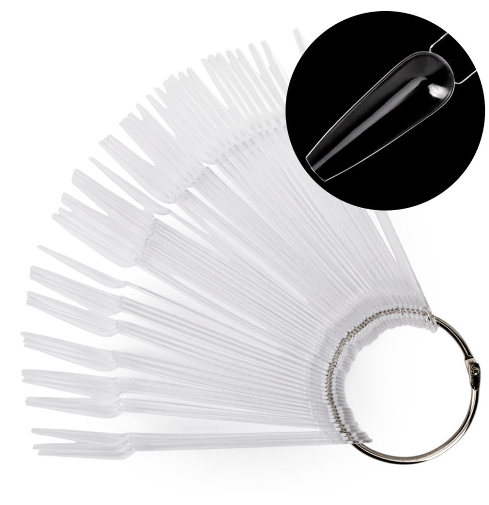 Vzorkovník na nechty Ballerina – transparentný, 50ks