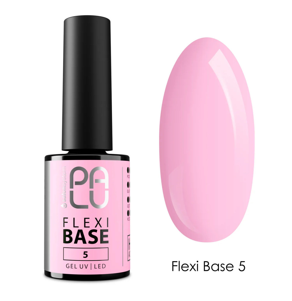 PALU Flexi Base 5 – flexibilná stavebná báza na nechty, sladká ružová, 11 g