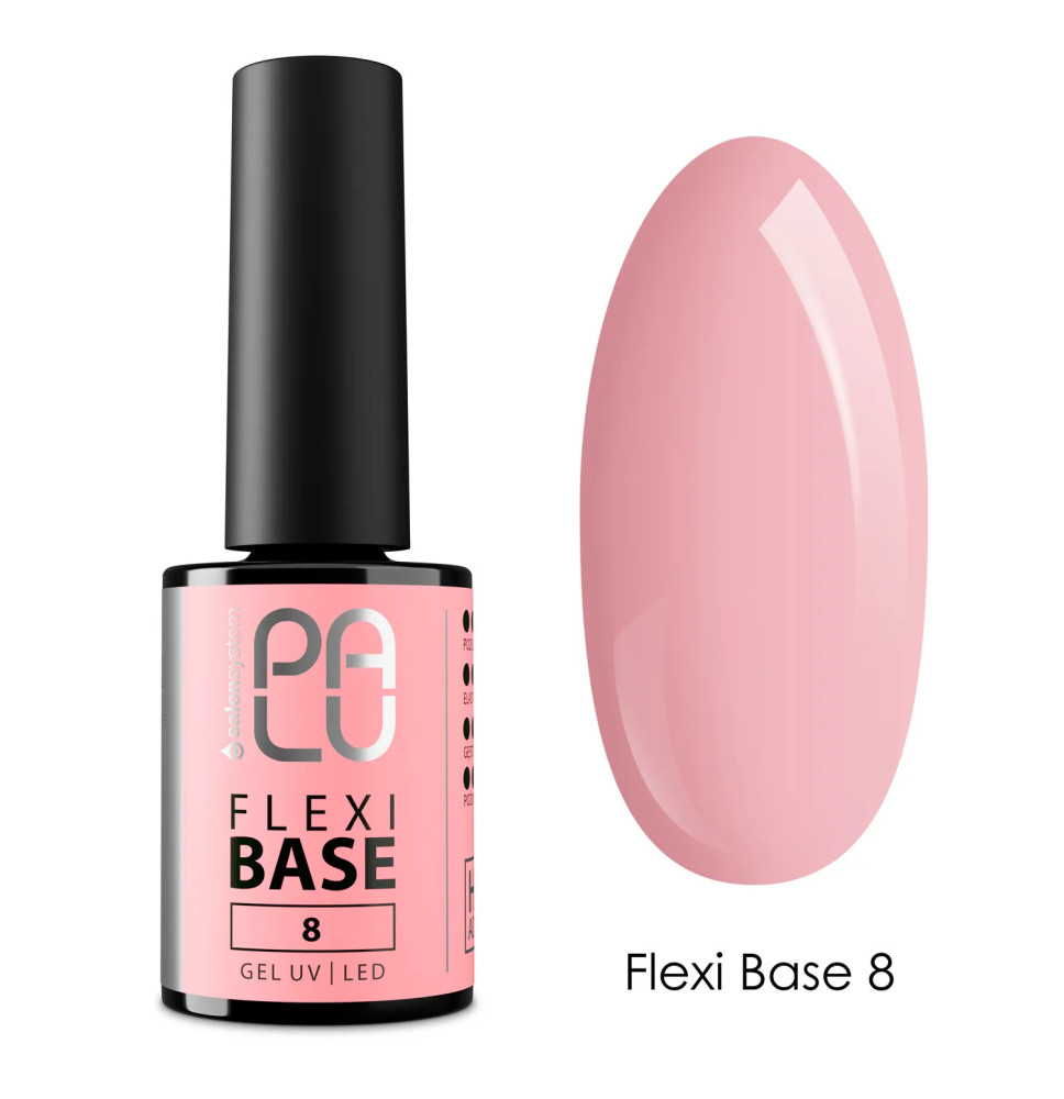 PALU Flexi Base 8 – flexibilná stavebná báza na nechty, prirodzený ružový obal, 11 g