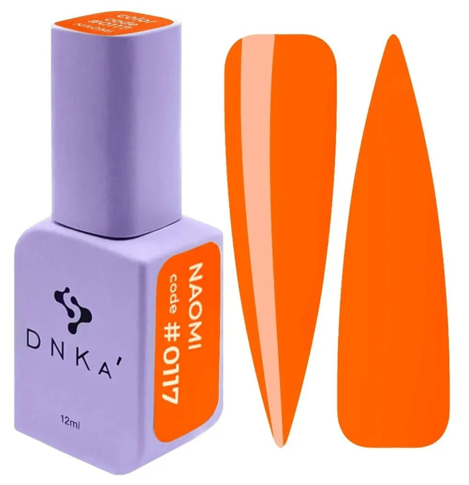 Gél lak DNKa’ Color 0117 Naomi 12 ml – žiarivá neónovo oranžová farba
