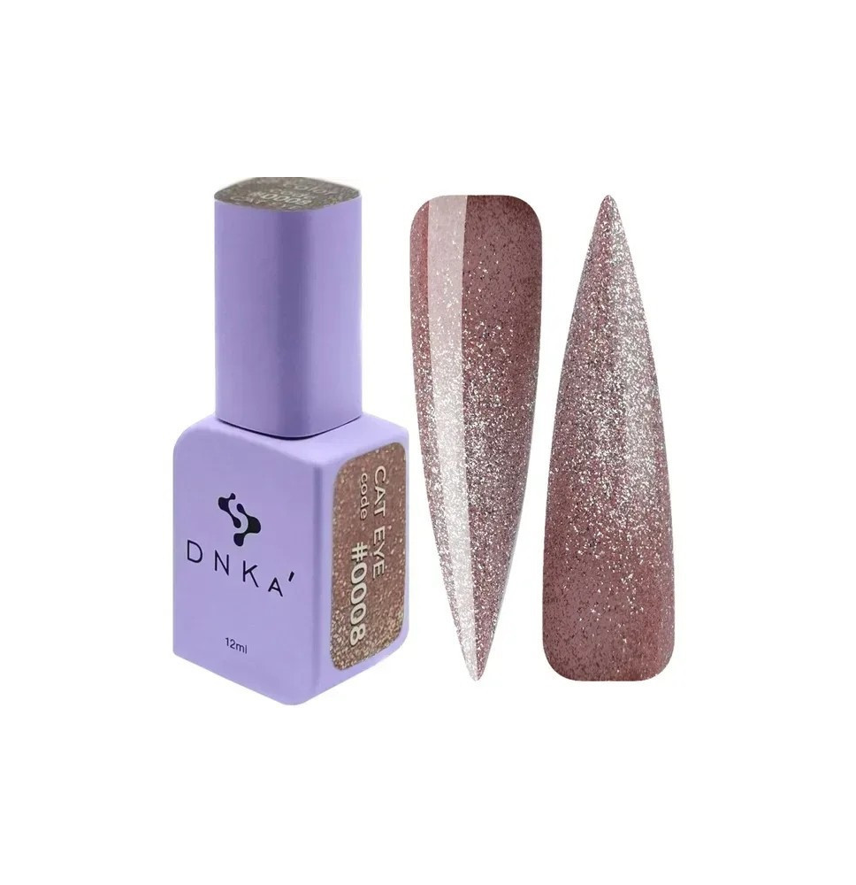DNKa' 80’s Cat Eye 0008 12 ml – trblietavá rose gold