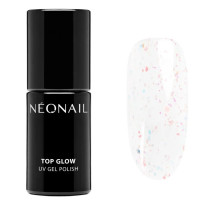 NeoNail Top Glow Shiny Flakes 7,2 ml – transparentný top s trblietkami