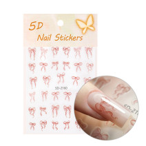 5D samolepky na nechty SD-2160 – červené mašličky nail art nálepky