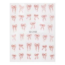 5D samolepky na nechty SD-2160 – červené mašličky nail art nálepky