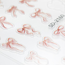 5D samolepky na nechty SD-2160 – červené mašličky nail art nálepky