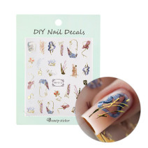 Samolepky na nechty TH-1112 – zlaté line art nail art nálepky