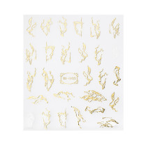 Samolepky na nechty TH-1103 – zlaté marble nail art nálepky