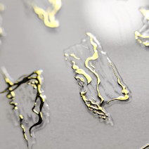 Samolepky na nechty TH-1103 – zlaté marble nail art nálepky