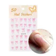 5D samolepky na nechty SD-2159 – ružové mašličky nail art nálepky