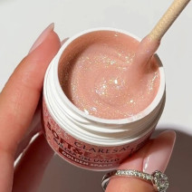 Claresa Soft&Easy Golden Spark 45 g – stavebný gél na nechty zlatý trblietavý, samonivelačný