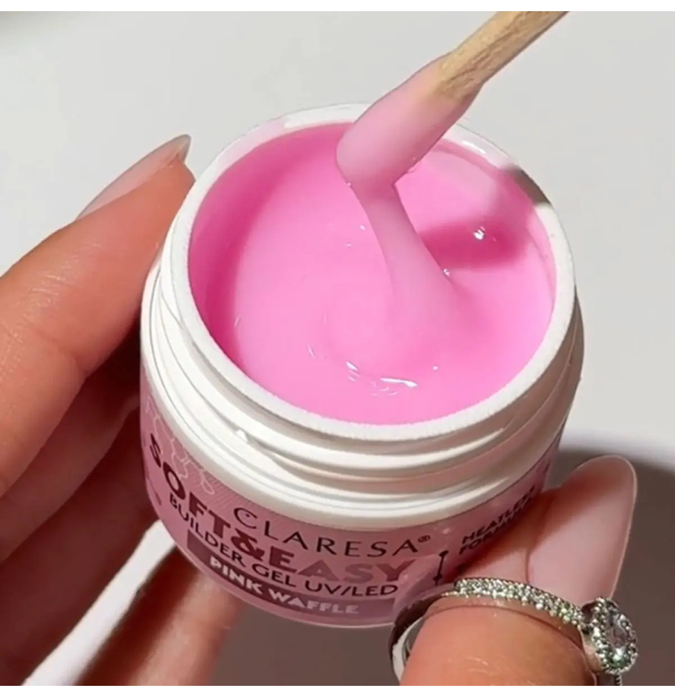 laresa Soft&Easy Pink Waffle 45 g – stavebný gél na nechty ružový, samonivelačný