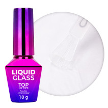 Molly Nails Liquid Glass Top No Wipe 10 g – bezvýpotkový top coat HEMA free číry